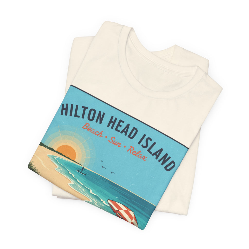 Hilton Head Island Beach T-Shirt — Vintage Sunset Coastal Tee