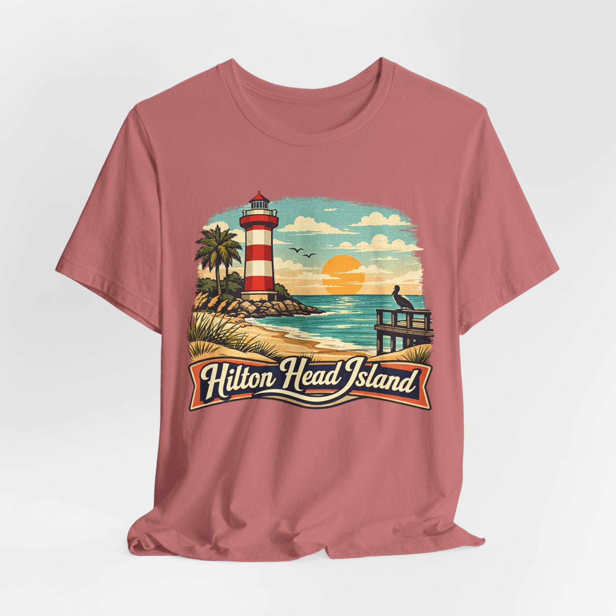 Hilton Head Island Lighthouse Beach Tee — Vintage Coastal Vacation T‑Shirt