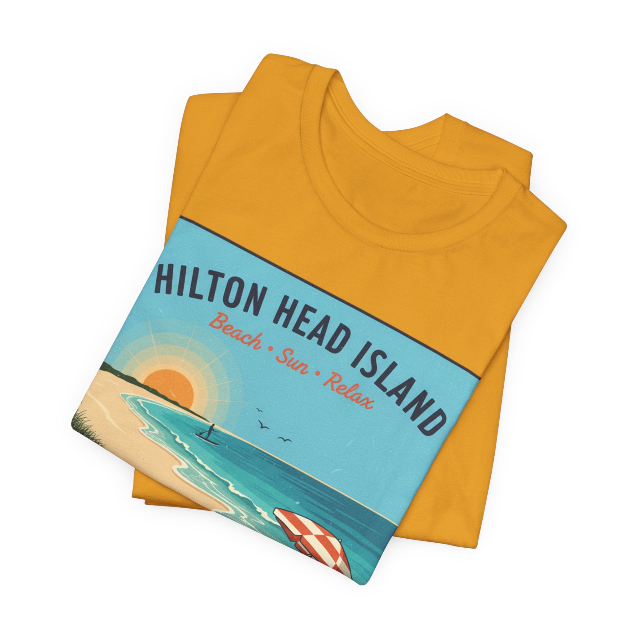 Hilton Head Island Beach T-Shirt — Vintage Sunset Coastal Tee
