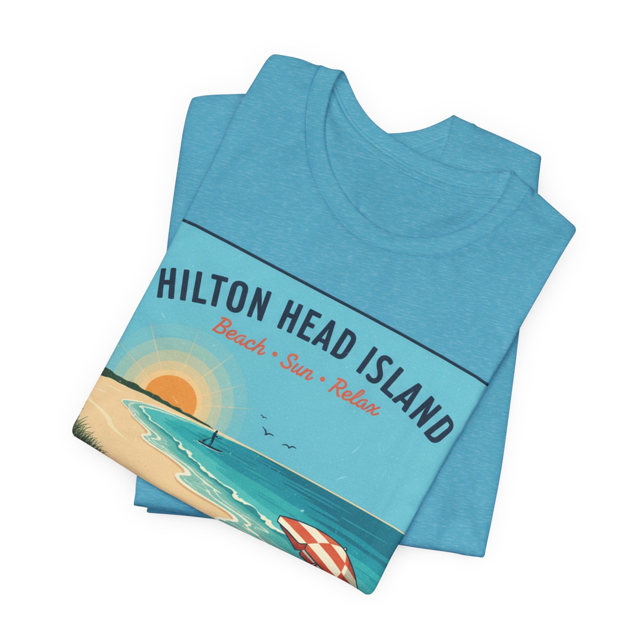 Hilton Head Island Beach T-Shirt — Vintage Sunset Coastal Tee