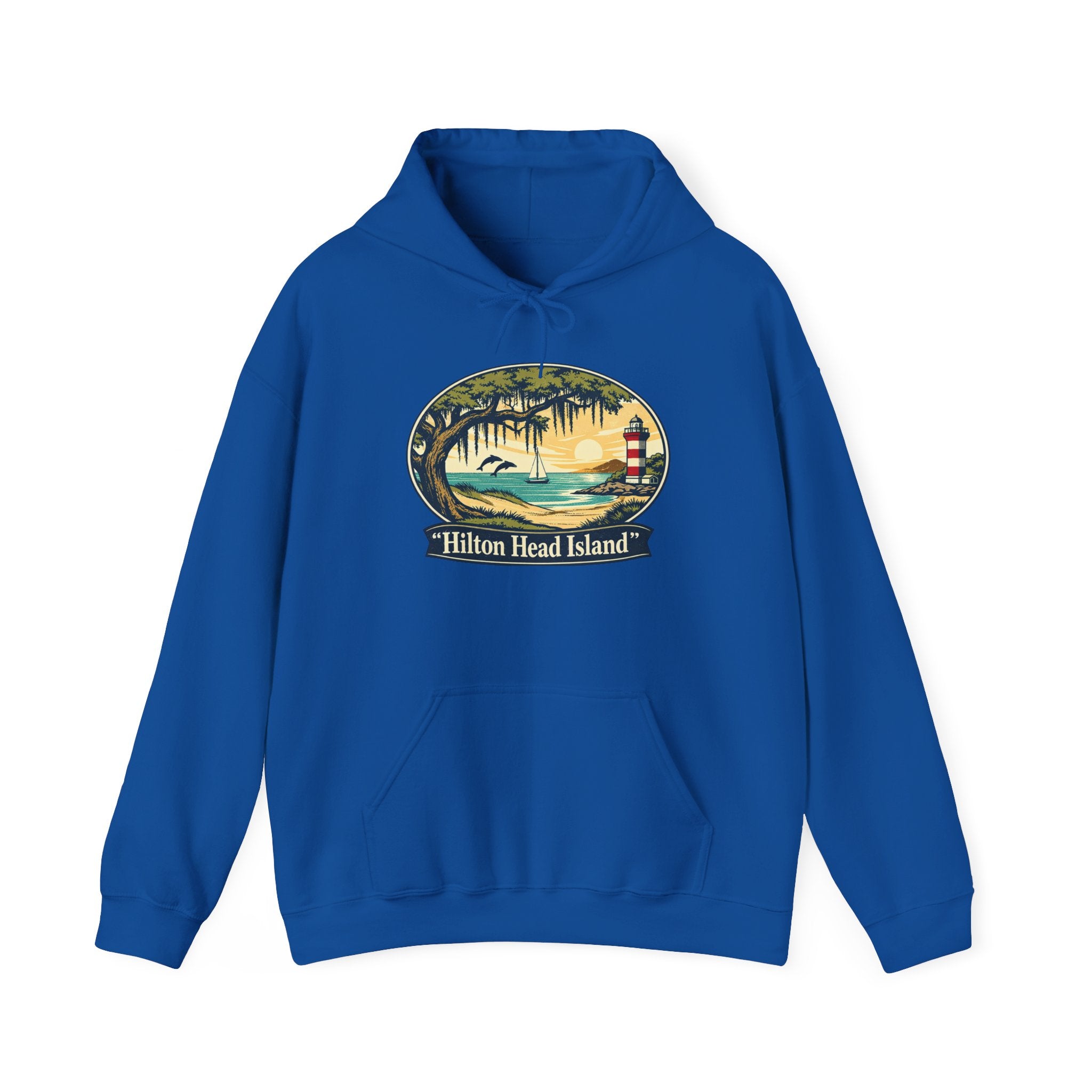 Hilton Head Island Sunset Hoodie – Coastal Lighthouse Graphic Pullover