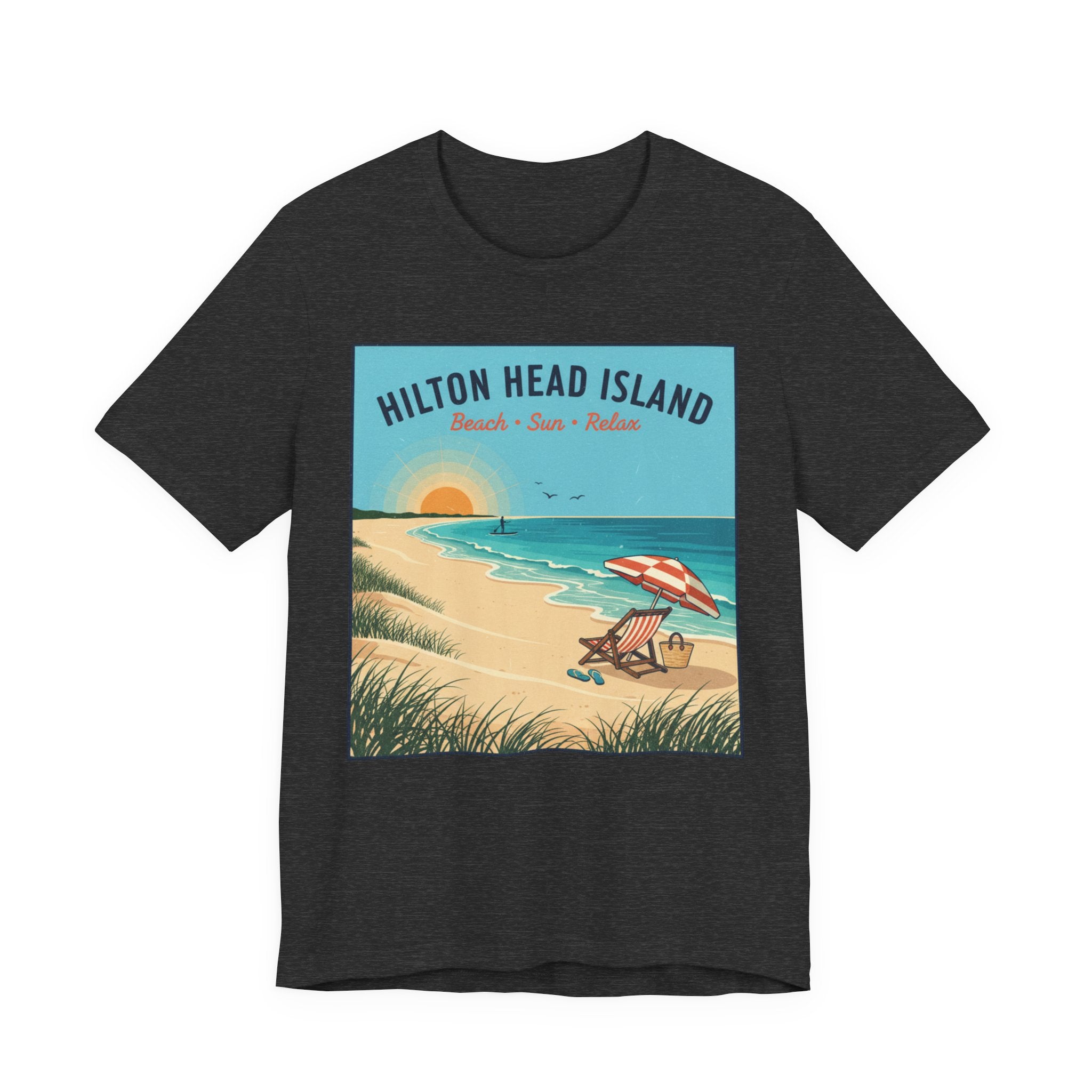 Hilton Head Island Beach T-Shirt — Vintage Sunset Coastal Tee