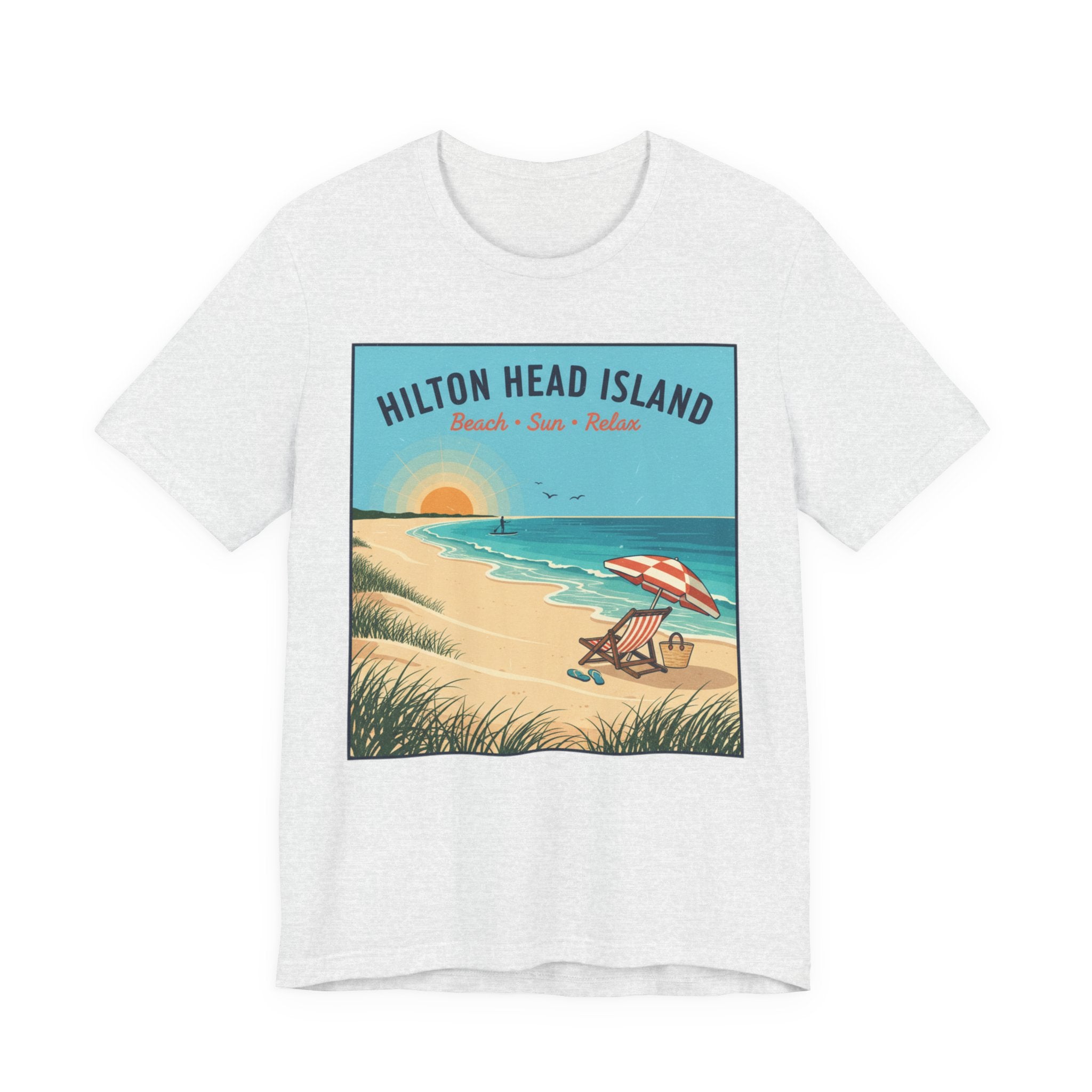 Hilton Head Island Beach T-Shirt — Vintage Sunset Coastal Tee