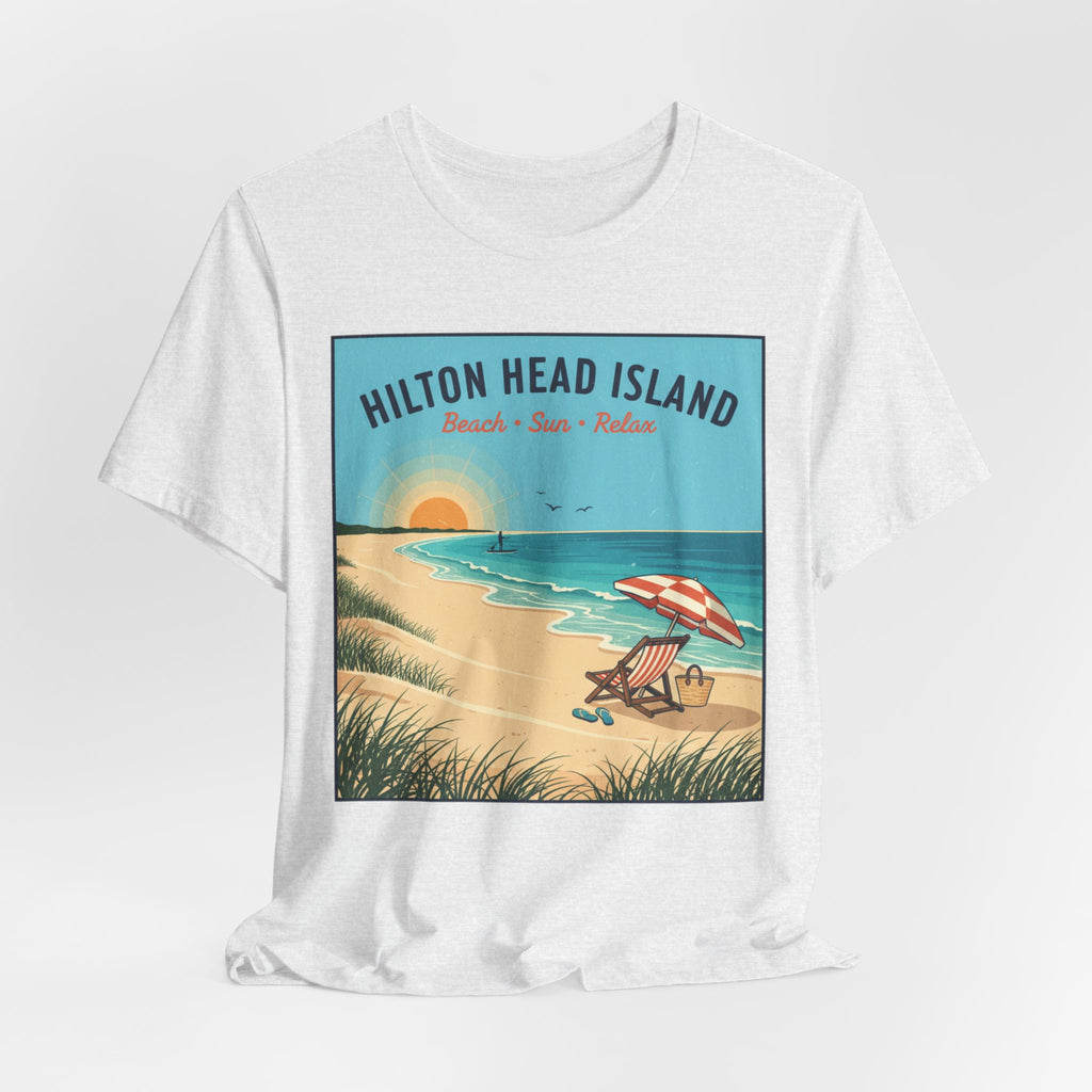 Hilton Head Island Beach T-Shirt — Vintage Sunset Coastal Tee