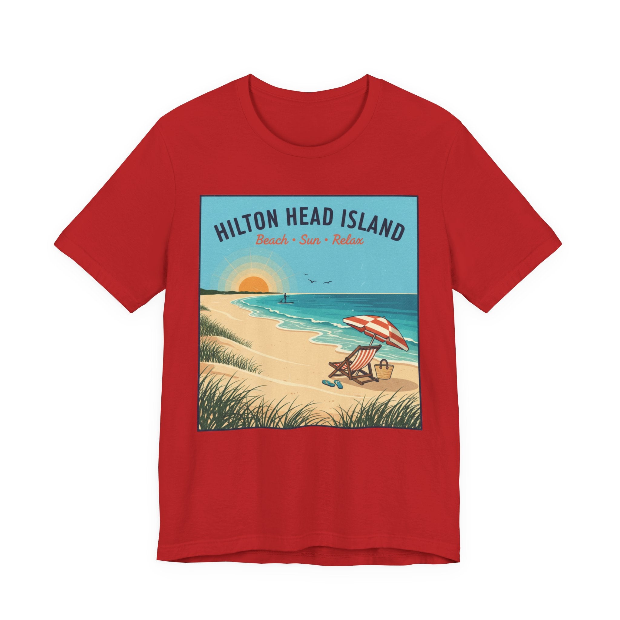 Hilton Head Island Beach T-Shirt — Vintage Sunset Coastal Tee