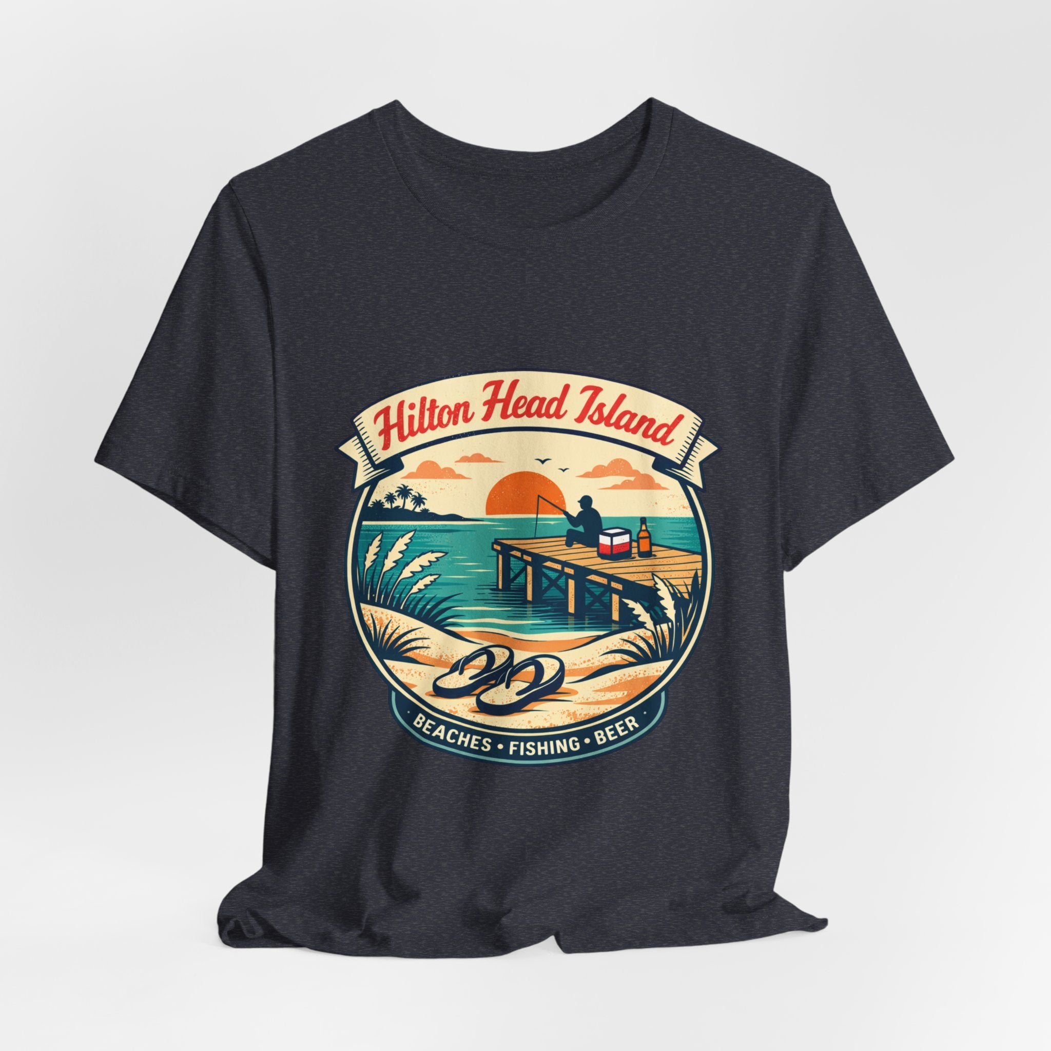 Hilton Head Island Vintage Beach Tee — Beaches • Fishing • Beer