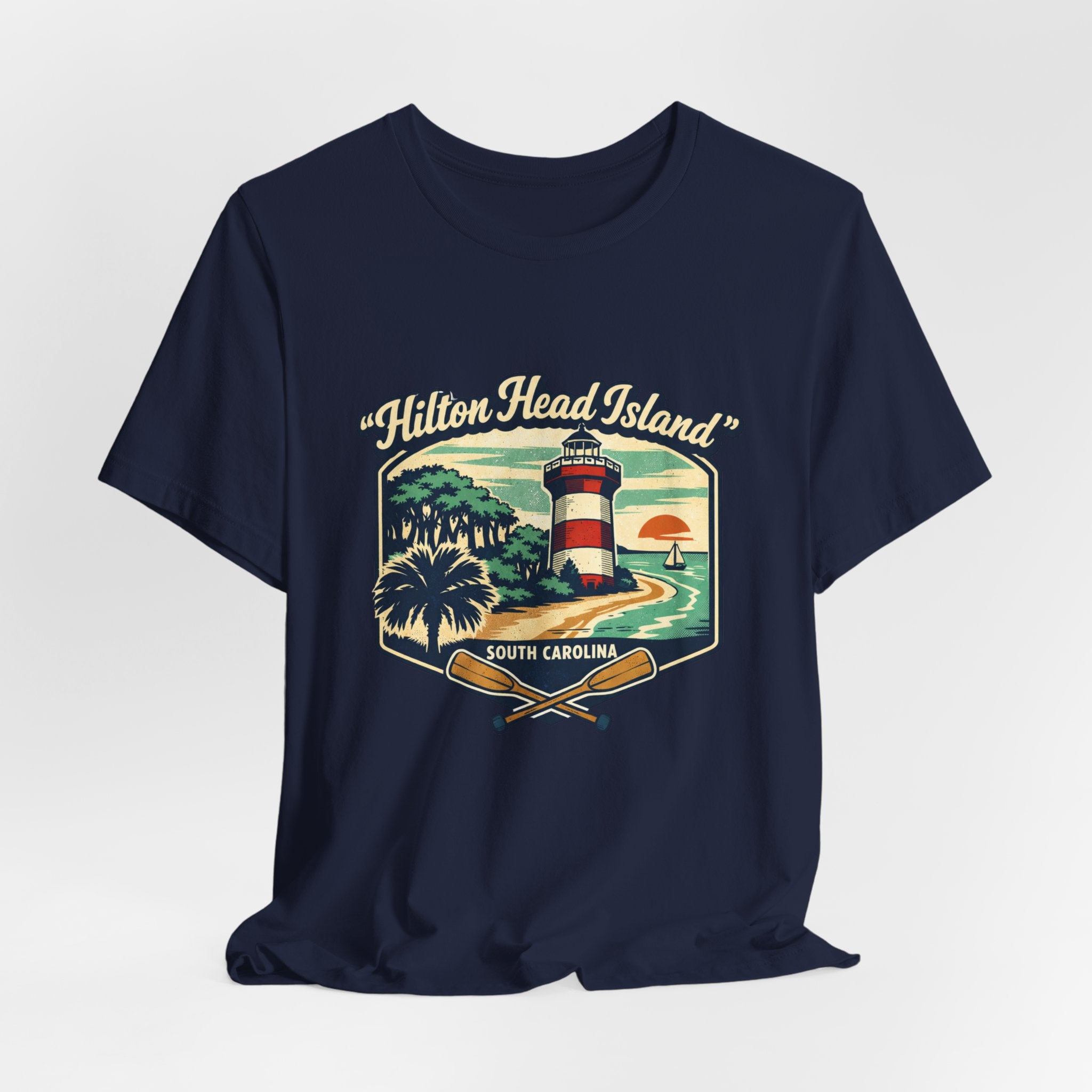 Hilton Head Island Lighthouse Tee — South Carolina Beach Vintage Graphic T-Shirt