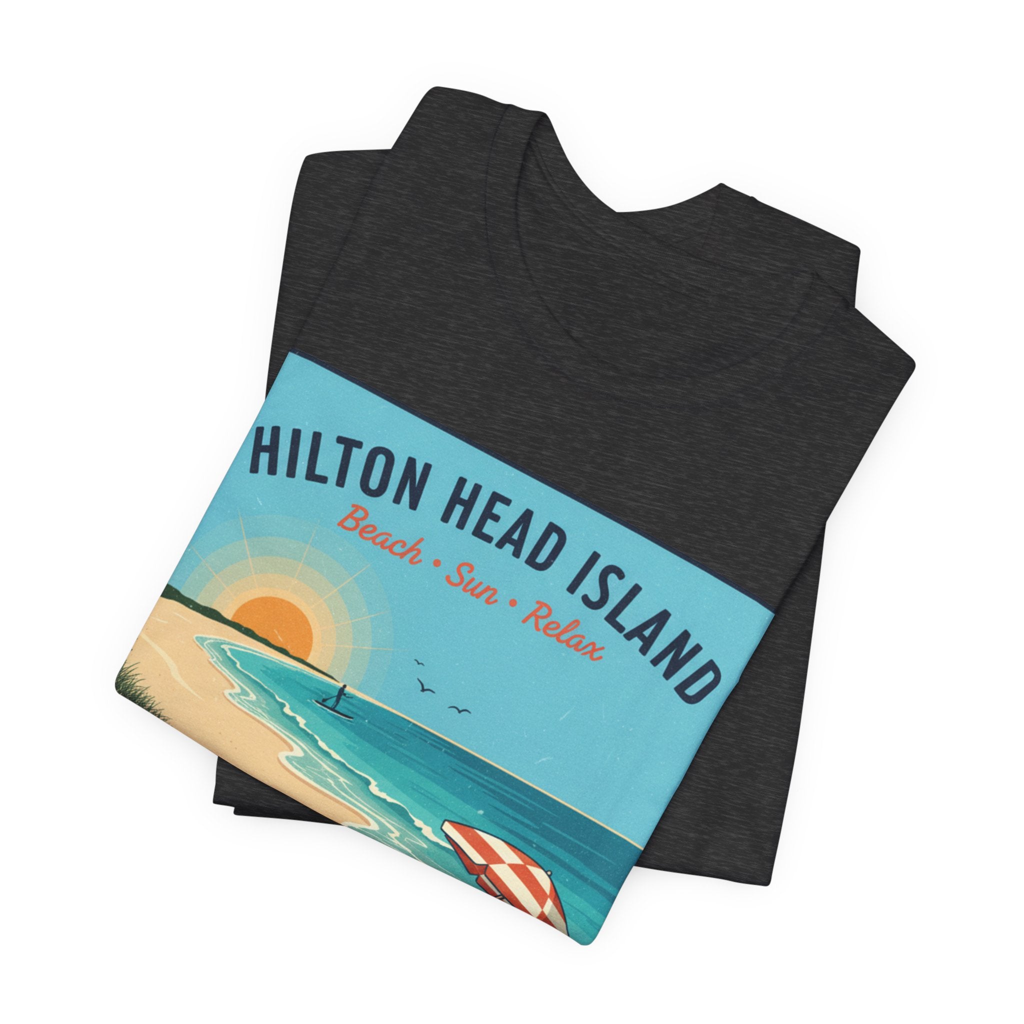 Hilton Head Island Beach T-Shirt — Vintage Sunset Coastal Tee