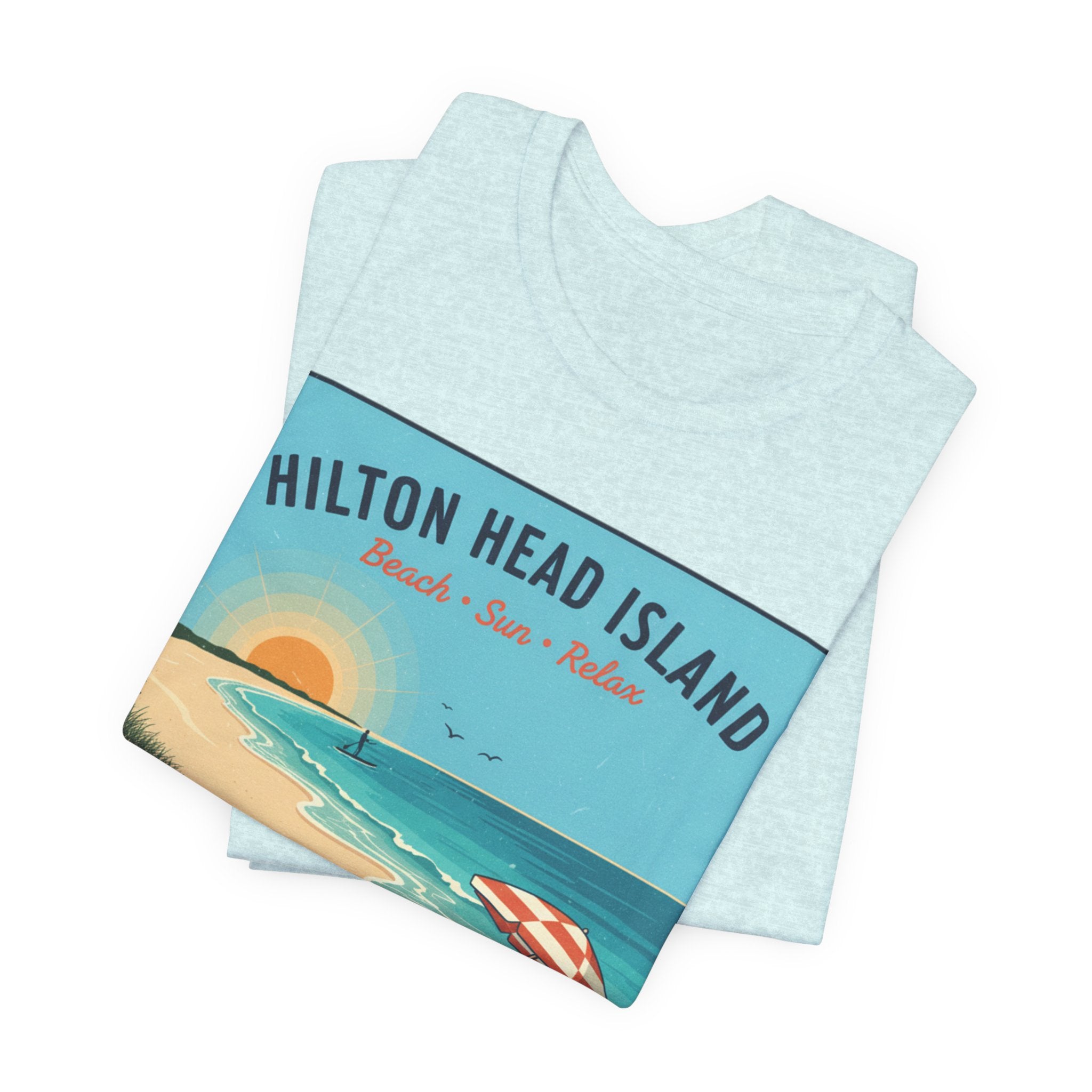 Hilton Head Island Beach T-Shirt — Vintage Sunset Coastal Tee