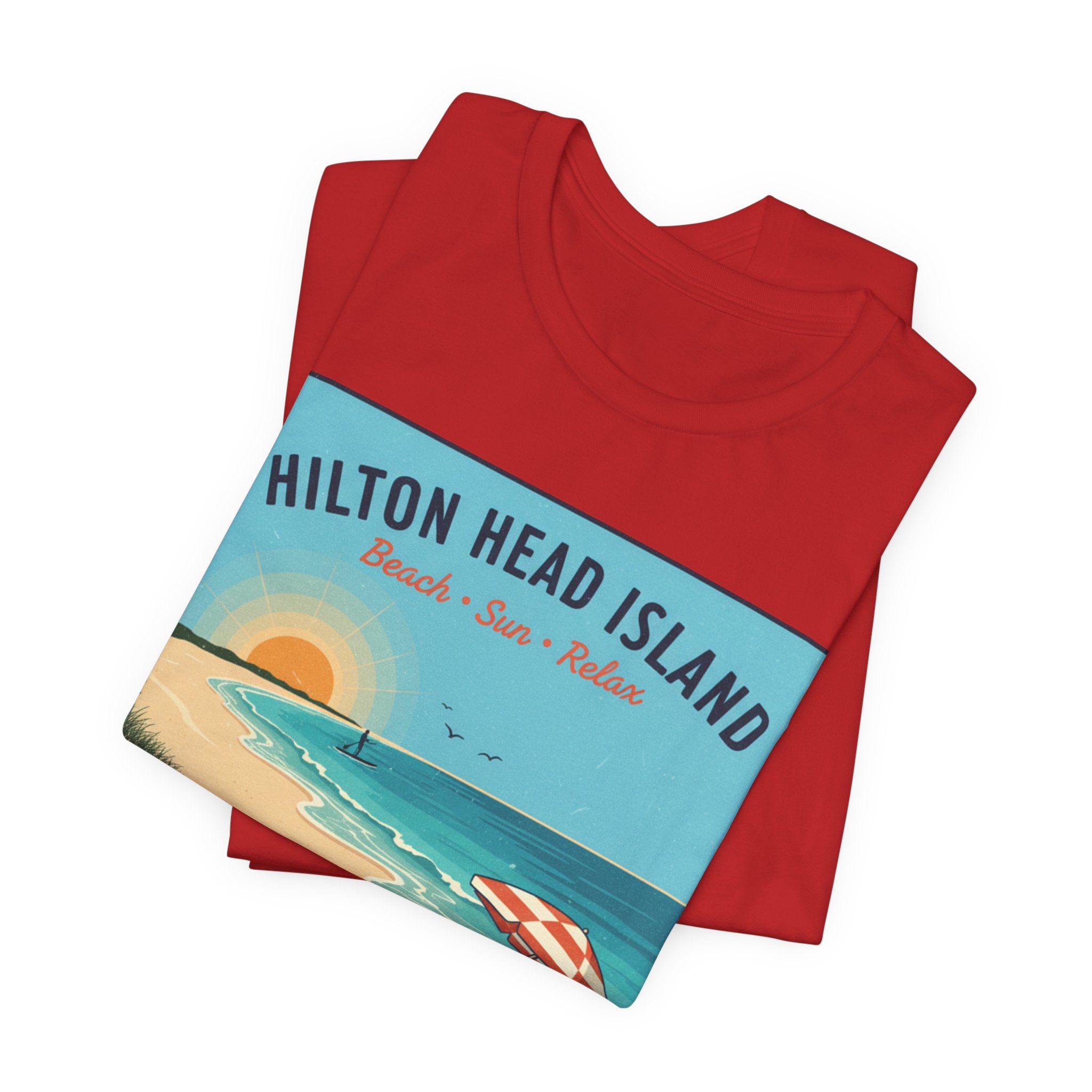 Hilton Head Island Beach T-Shirt — Vintage Sunset Coastal Tee
