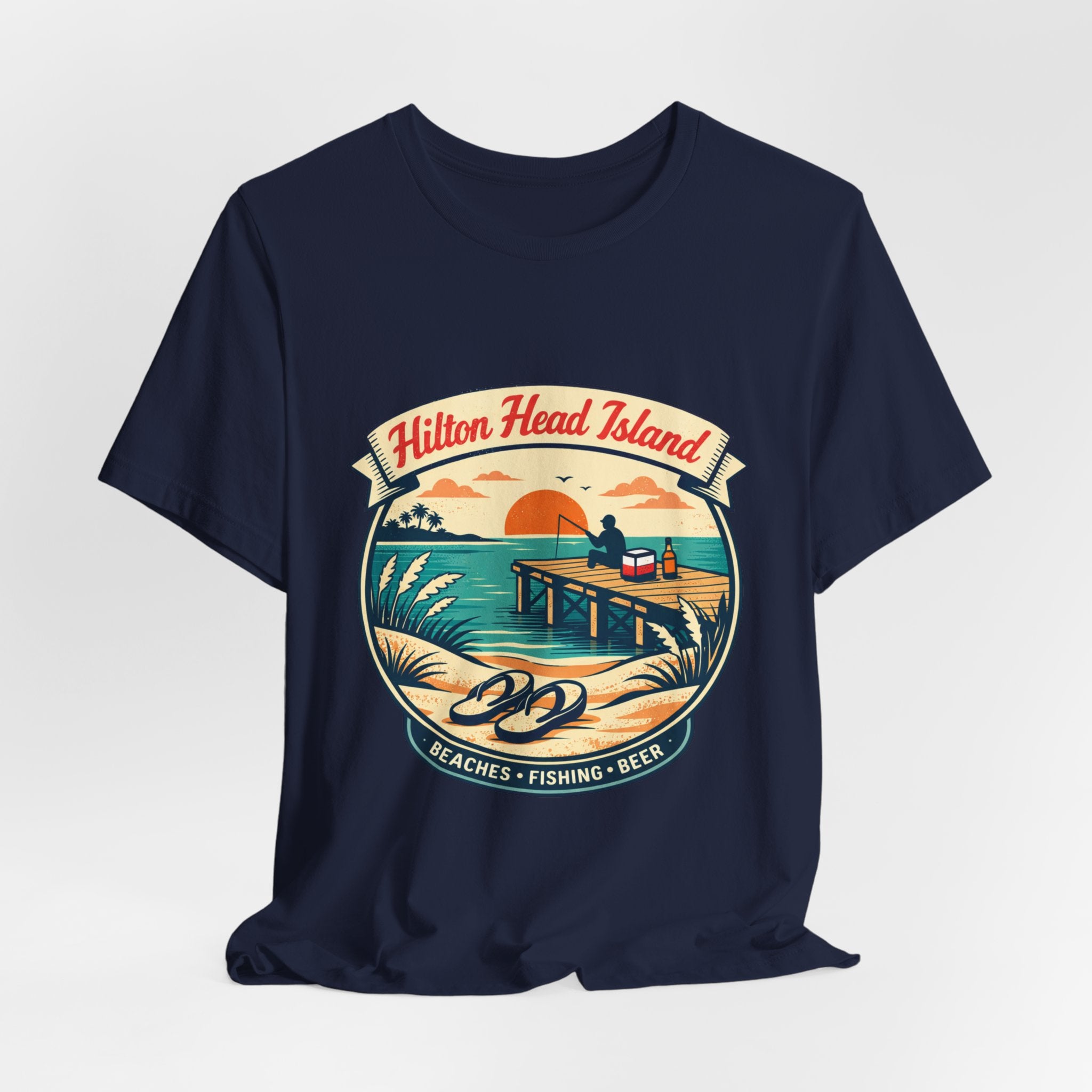 Hilton Head Island Vintage Beach Tee — Beaches • Fishing • Beer