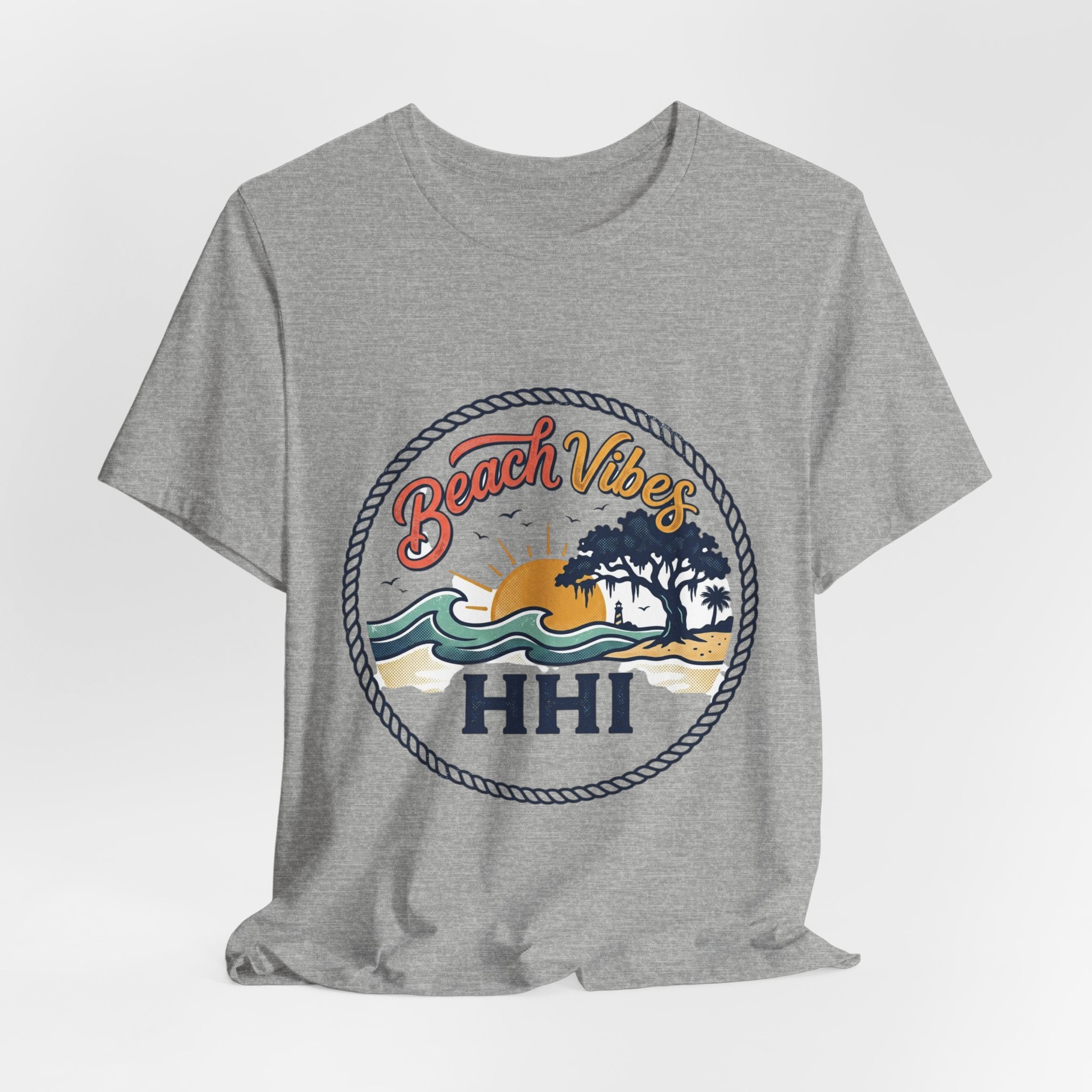 Beach Vibes HHI T-Shirt — Sunset Palm Island Tee