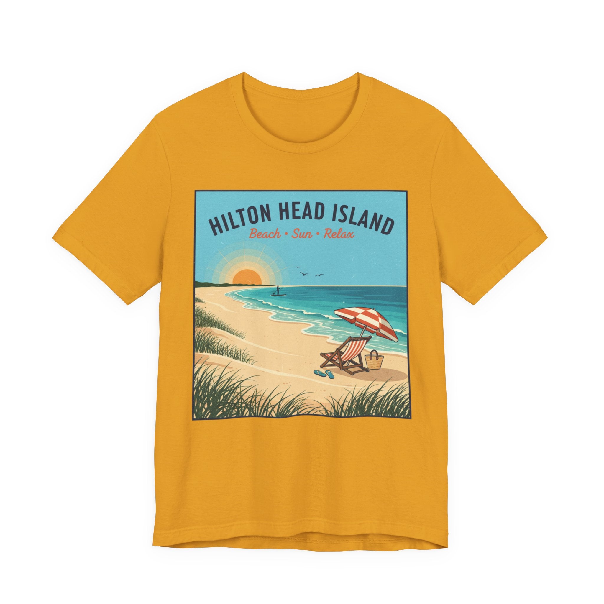 Hilton Head Island Beach T-Shirt — Vintage Sunset Coastal Tee