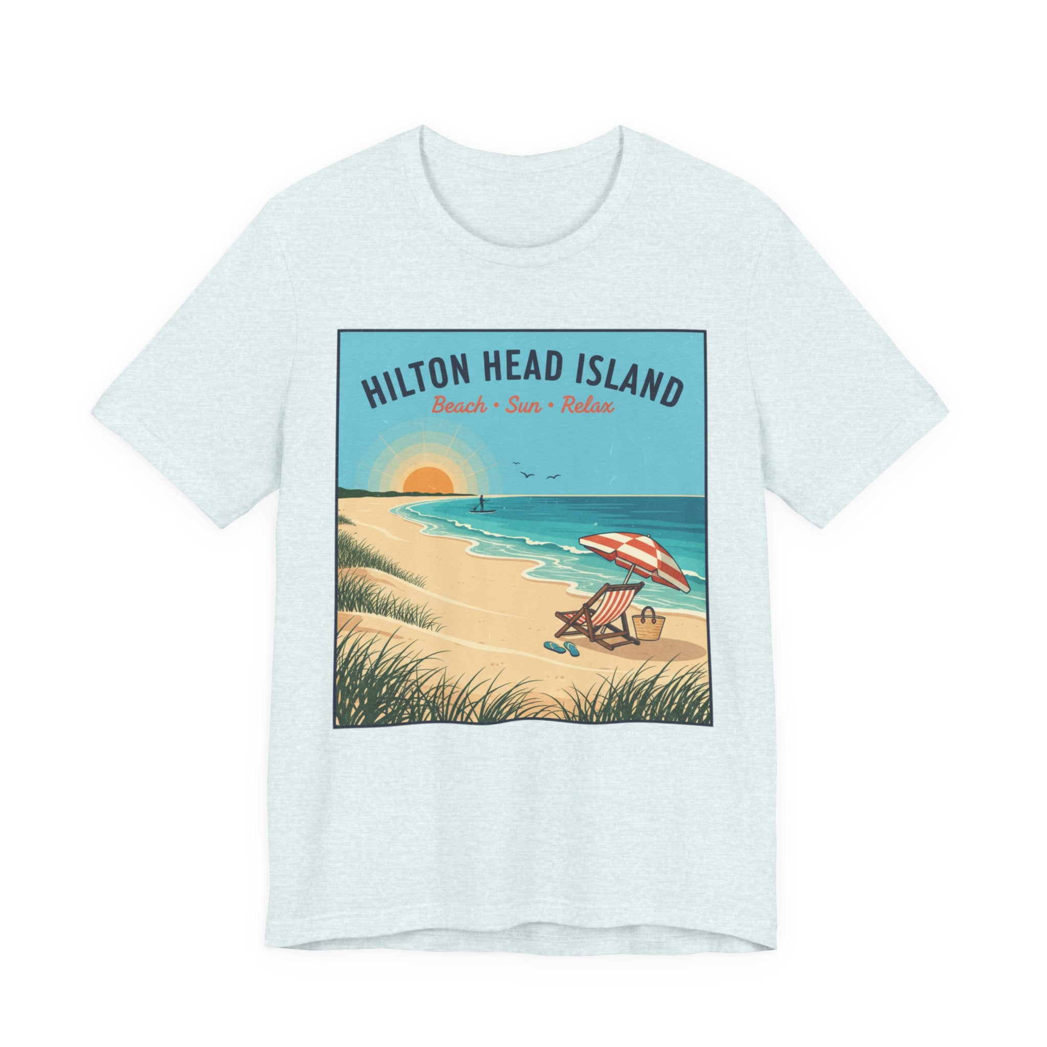Hilton Head Island Beach T-Shirt — Vintage Sunset Coastal Tee
