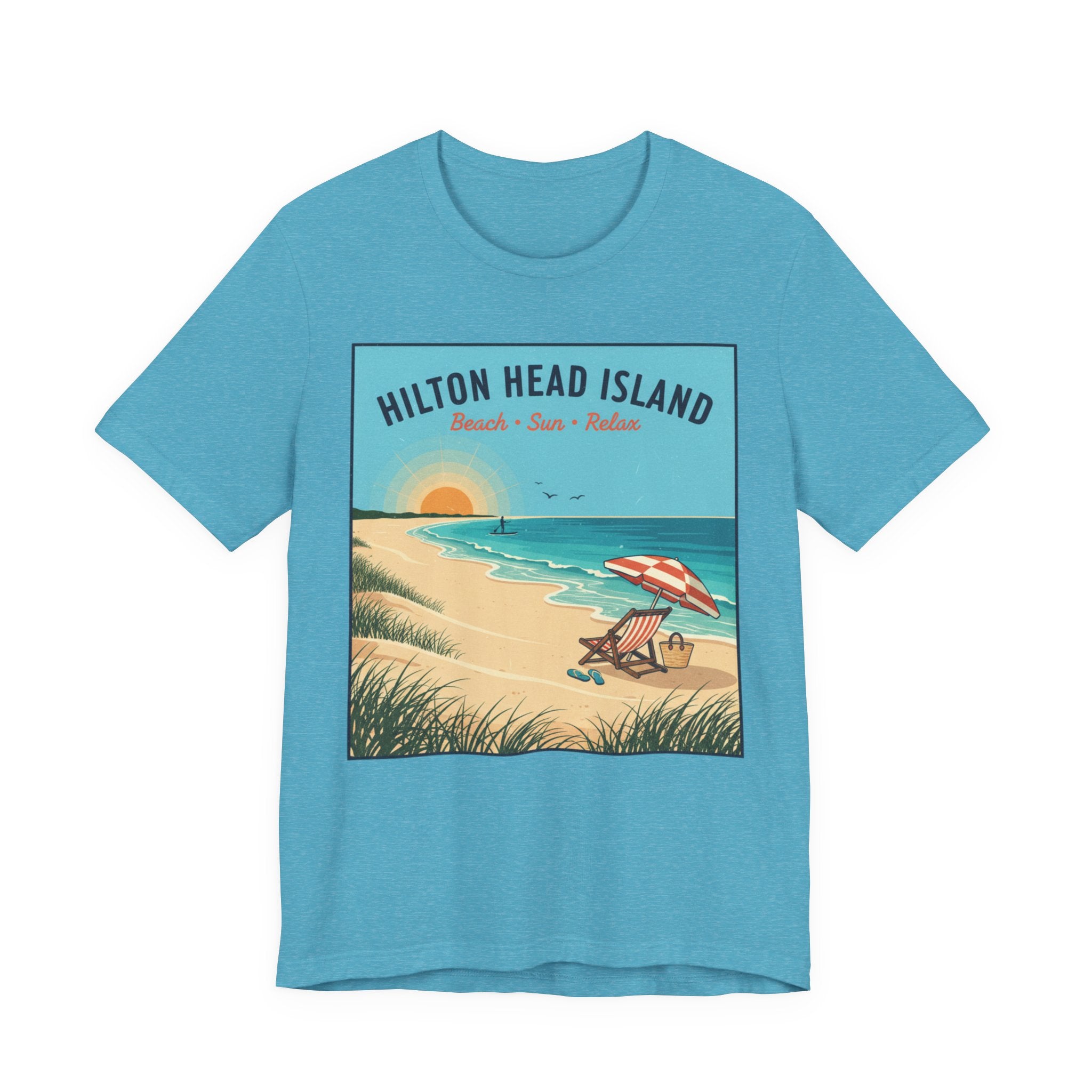 Hilton Head Island Beach T-Shirt — Vintage Sunset Coastal Tee