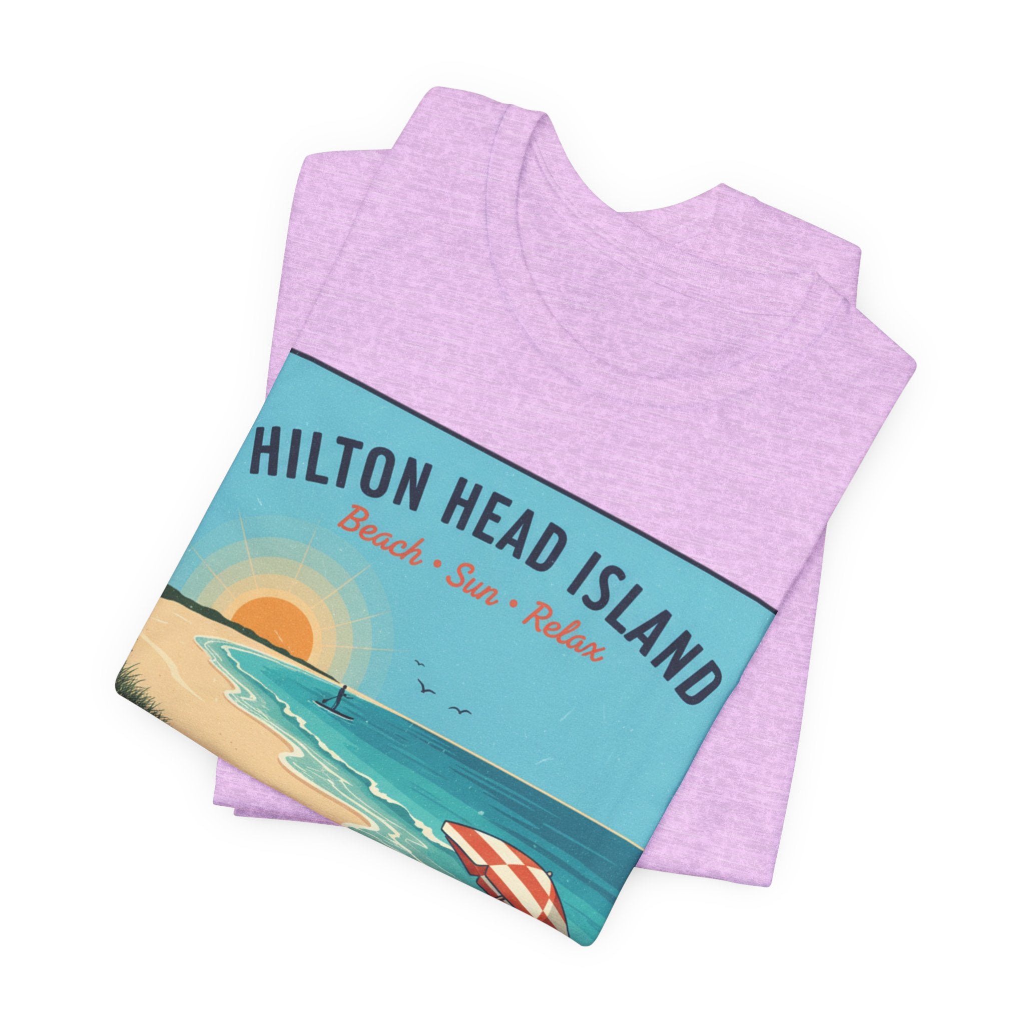 Hilton Head Island Beach T-Shirt — Vintage Sunset Coastal Tee