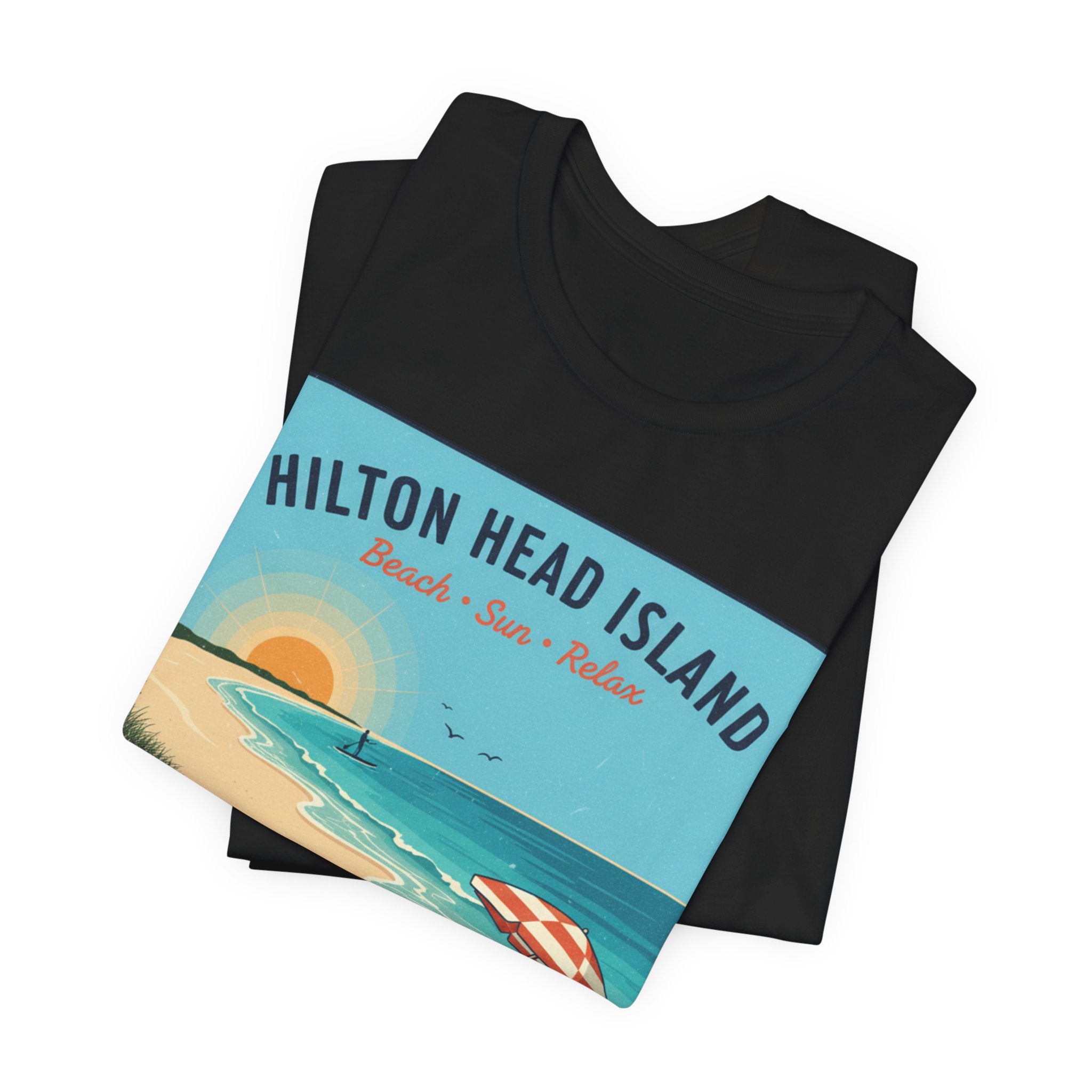 Hilton Head Island Beach T-Shirt — Vintage Sunset Coastal Tee