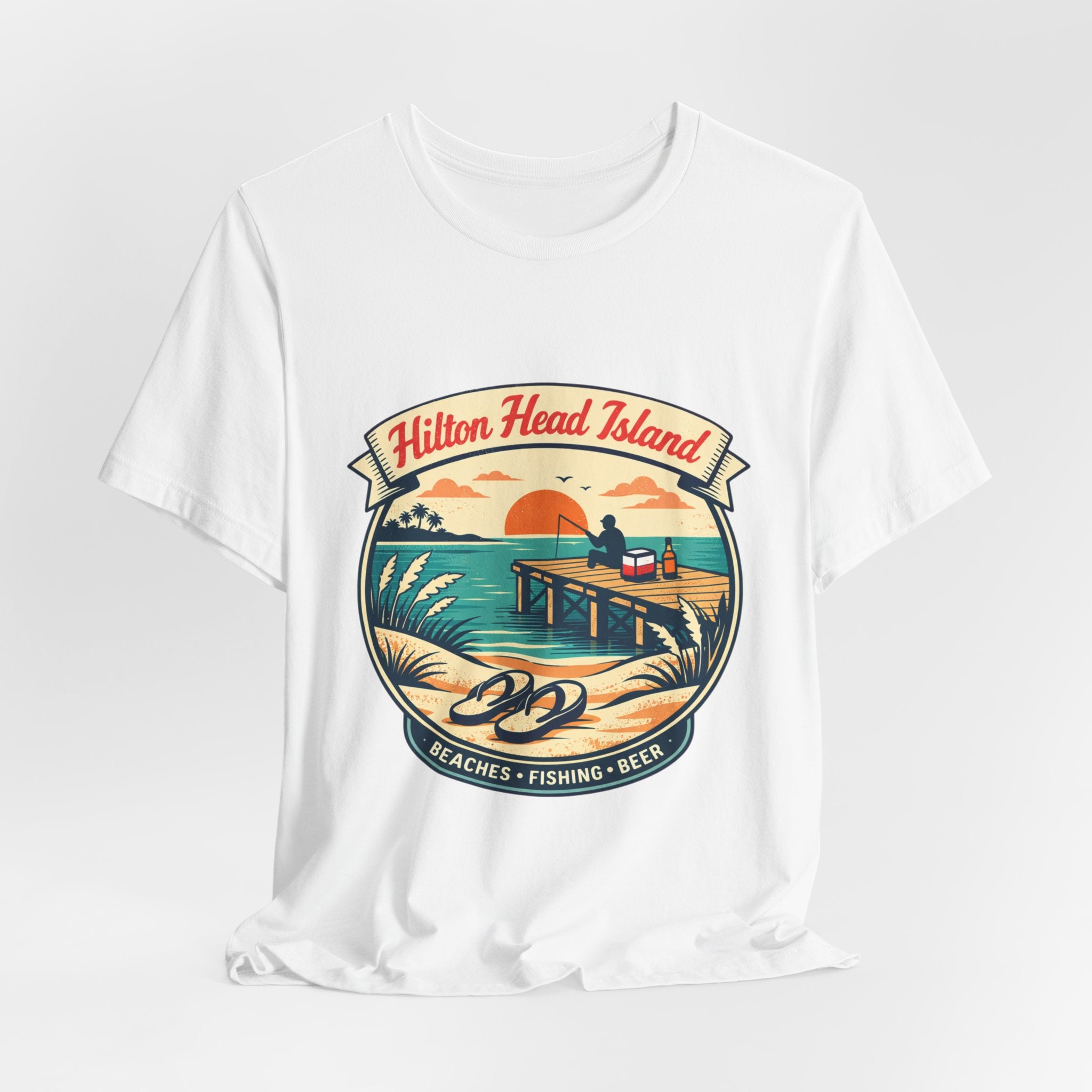 Hilton Head Island Vintage Beach Tee — Beaches • Fishing • Beer