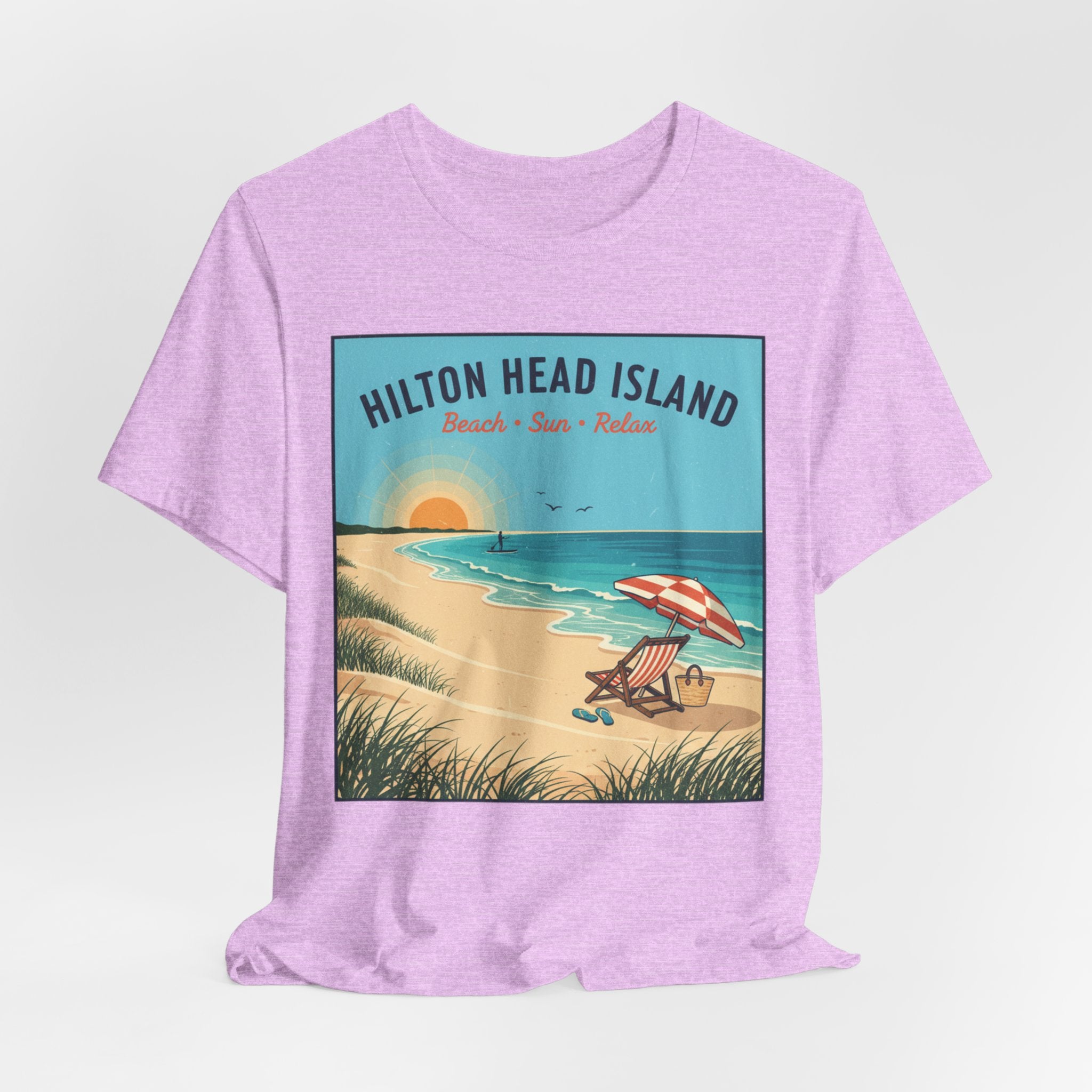 Hilton Head Island Beach T-Shirt — Vintage Sunset Coastal Tee