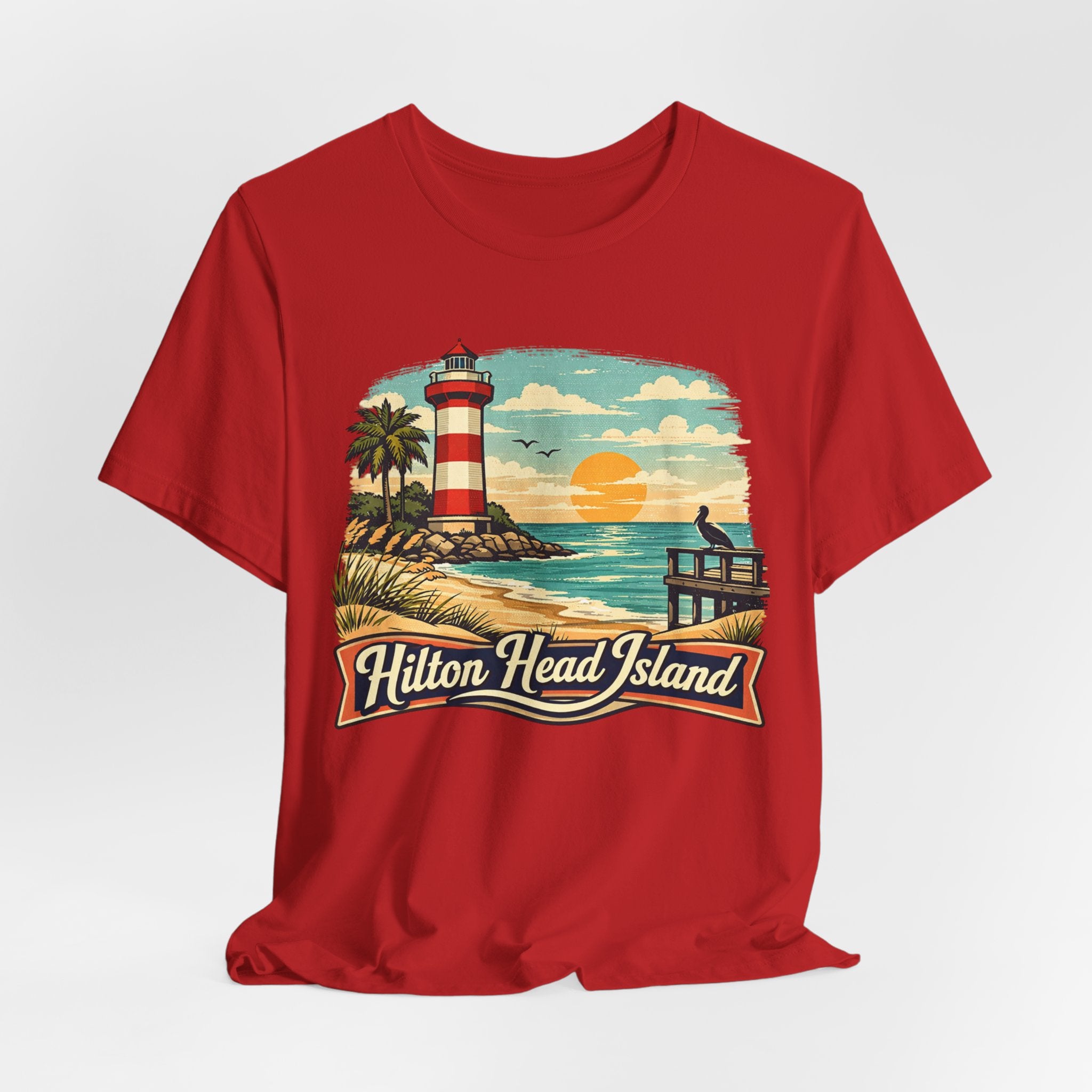 Hilton Head Island Lighthouse Beach Tee — Vintage Coastal Vacation T‑Shirt