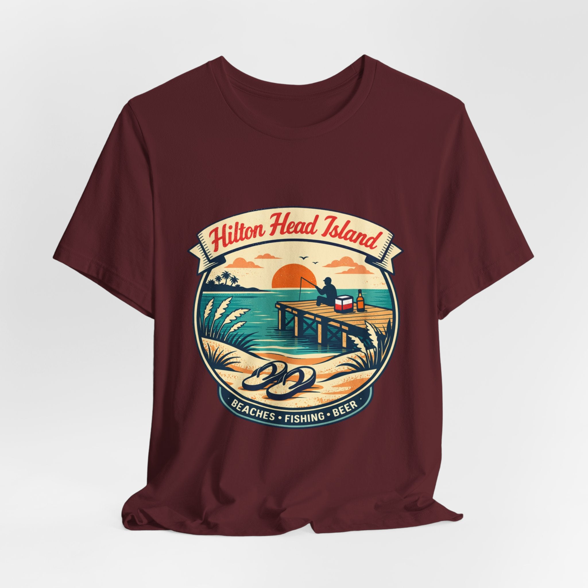 Hilton Head Island Vintage Beach Tee — Beaches • Fishing • Beer