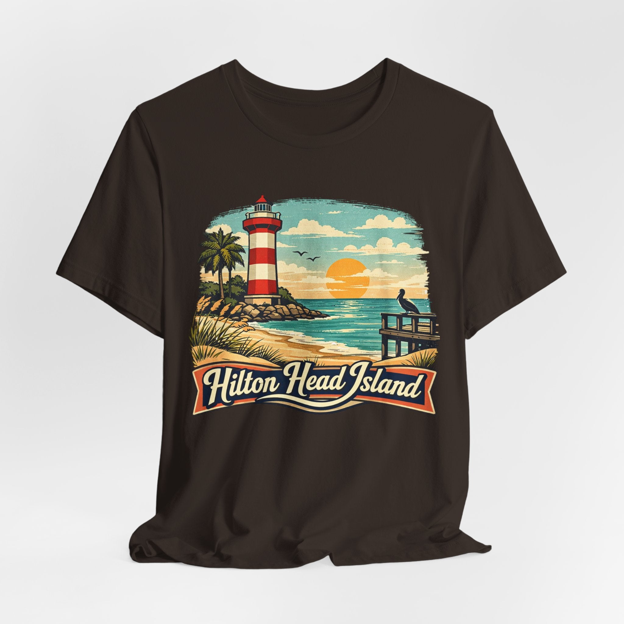 Hilton Head Island Lighthouse Beach Tee — Vintage Coastal Vacation T‑Shirt